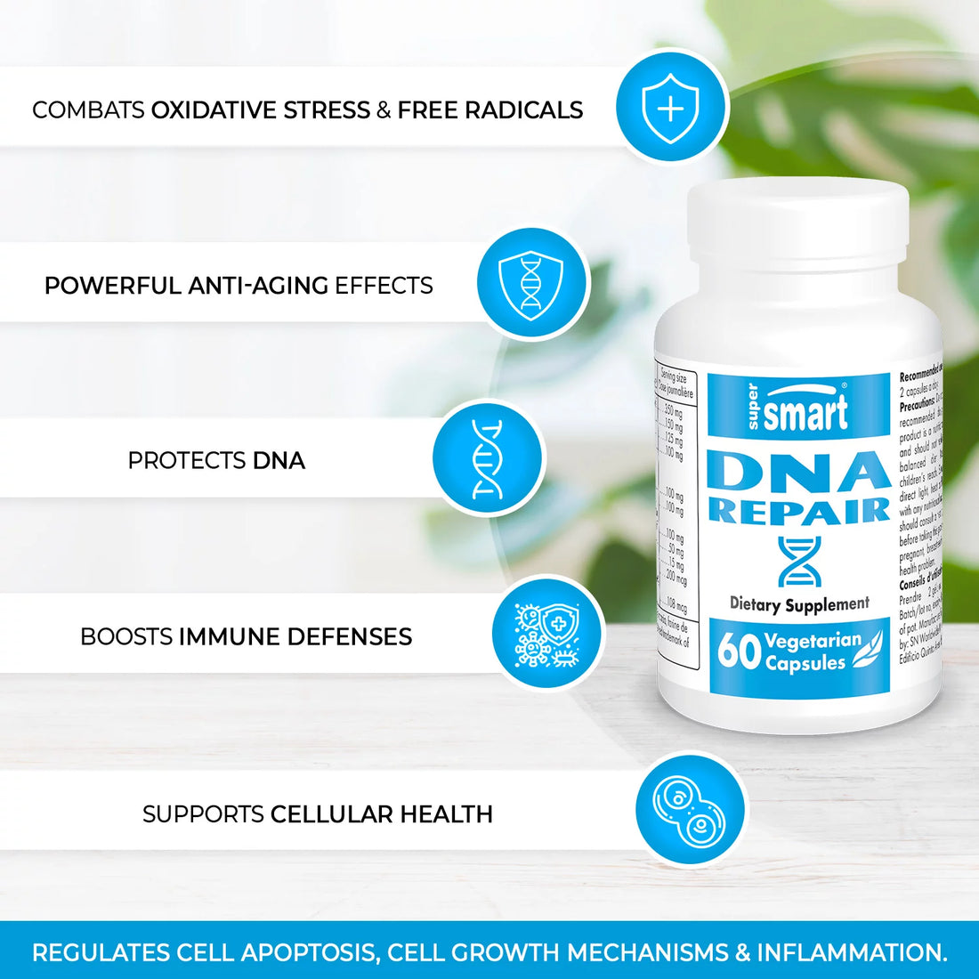 Supersmart - DNA Repair Supplement - Powerful Antioxidant - Cellular Health - Longevity Support | Non-Gmo & Gluten Free - 60 Vegetarian Capsules
