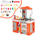 Play Kitchen Set 67 PCS Kitchen Toy for Kids W/Food &Realistic Lights & Sounds Orange