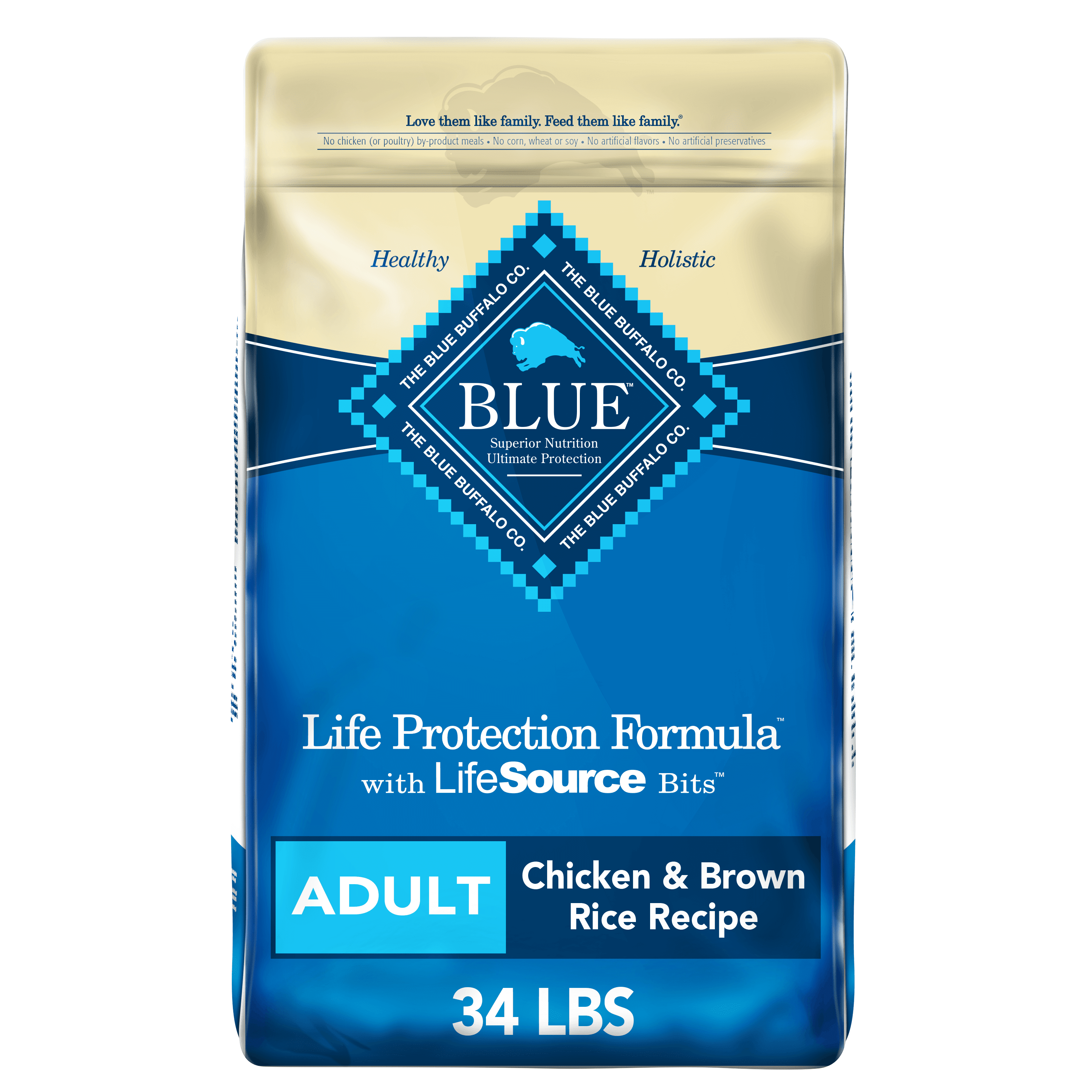 Blue Buffalo Life Protection Formula Natural Adult Dry Dog Food, Chicken and Brown Rice 24-Lb