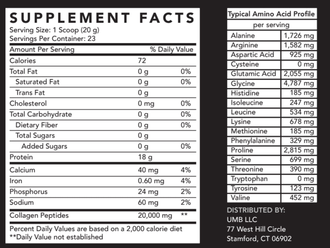 Grass Fed Collagen Peptides Powder - Paleo & Keto Friendly, Non-GMO, 16.2oz by UMB Natures Journey