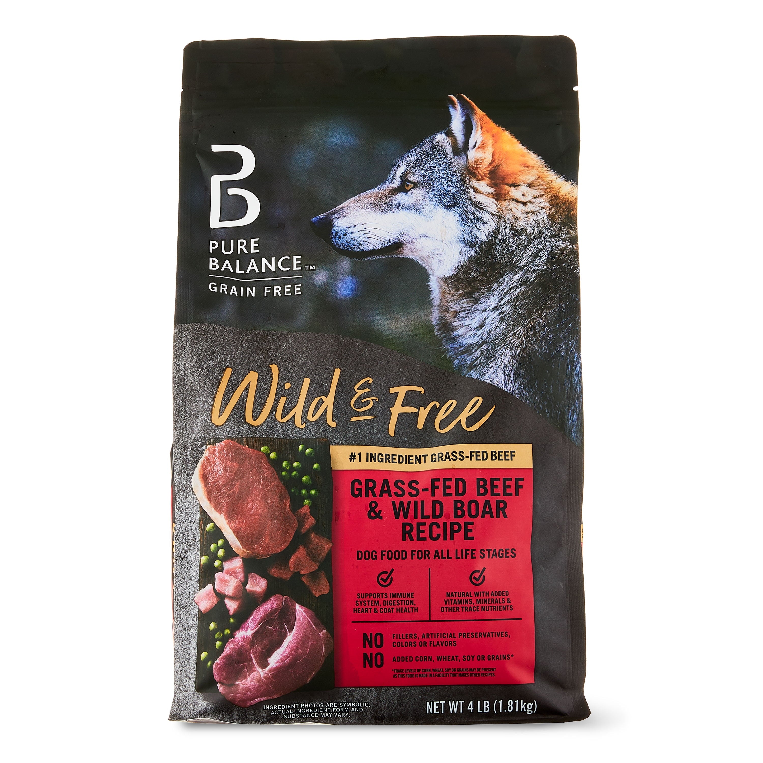 Pure Balance Wild & Free Beef & Wild Boar Recipe Dry Dog Food, Grain-Free, 24 Lbs