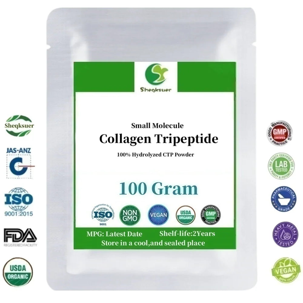 50-1000g 100% Hydrolyzed CTP Collagen Tripeptide Powder,Food/Cosmetic Grade,Reduce Wrinkle,Skin Whitening and Smooth,Delay Aging