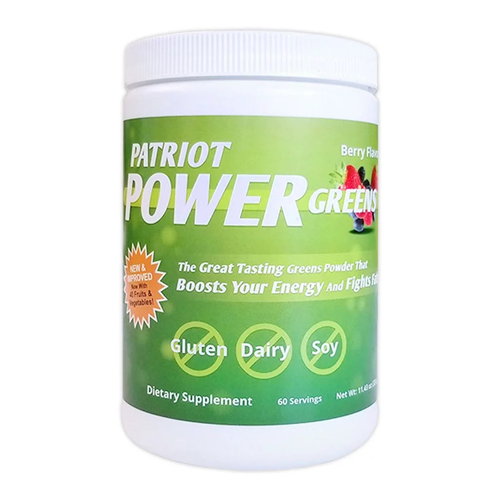 Patriot Power Greens: Green Drink - Organic Superfood Dietary Supplement - 40+ Fruits & Vegetables - 60 Day Supply