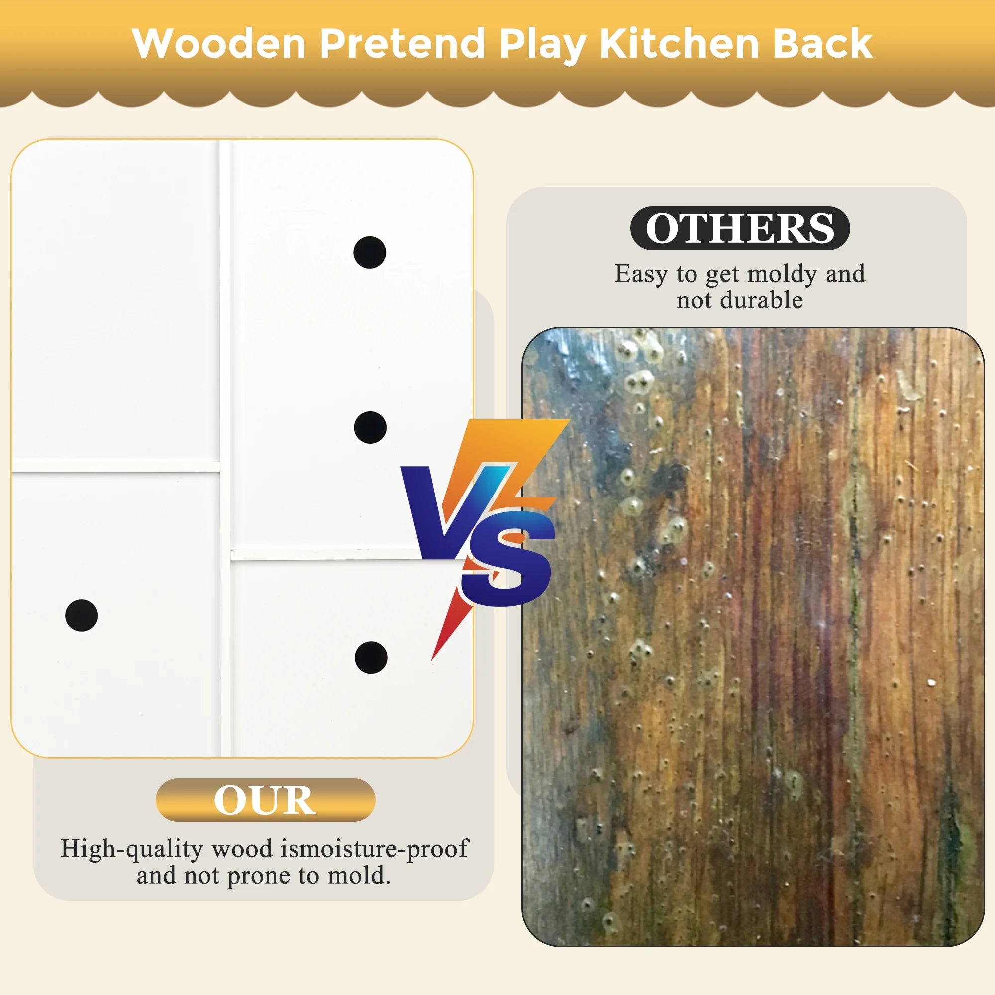 Play Kitchen, Wooden  with Chalkboard, Ice Maker, Play Phone, Cookware Accessories, Microwave Toy Kitchen Gift for Boys Girls Age 3-8 White