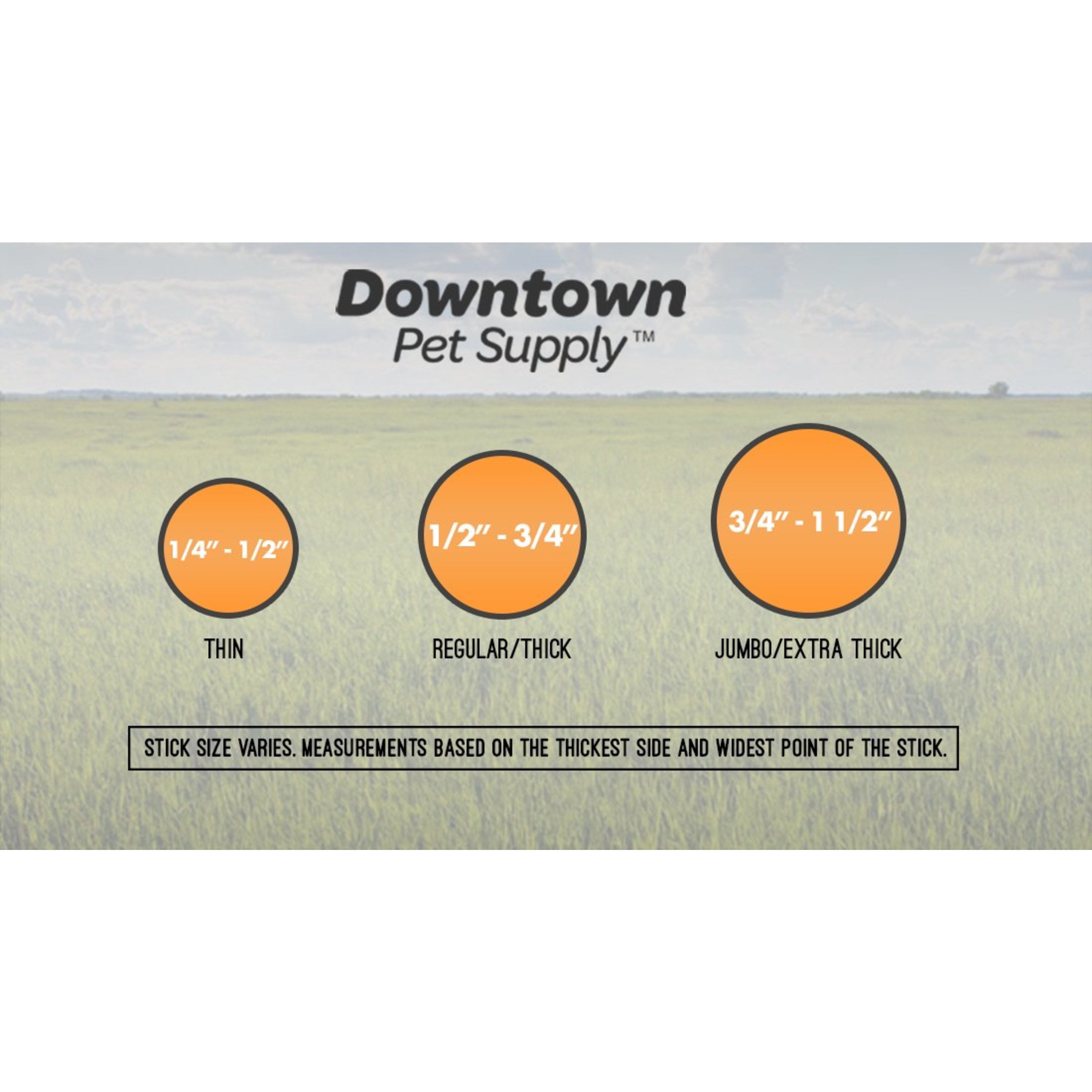 Downtown Pet Supply Bully Sticks for Dogs Free Range Dog Treats 1 Lbs