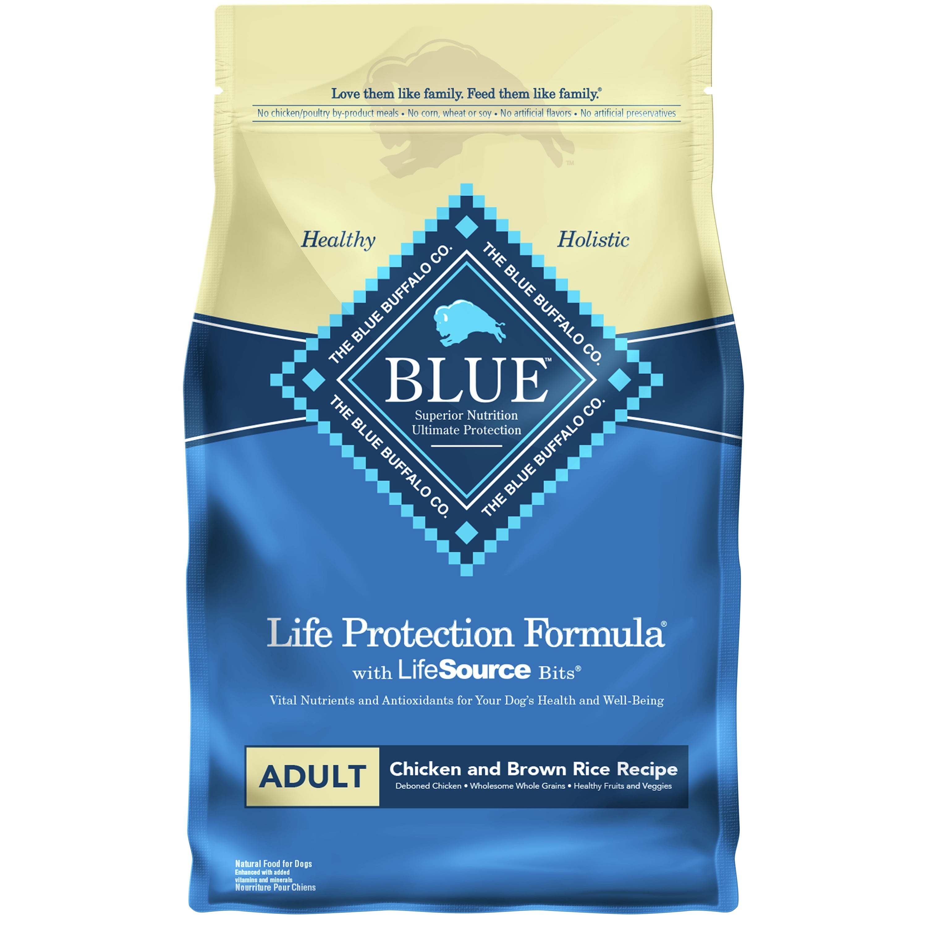 Blue Buffalo Life Protection Formula Natural Adult Dry Dog Food, Chicken and Brown Rice 24-Lb