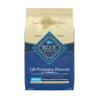 Blue Buffalo Life Protection Formula Natural Adult Dry Dog Food, Chicken and Brown Rice 24-Lb