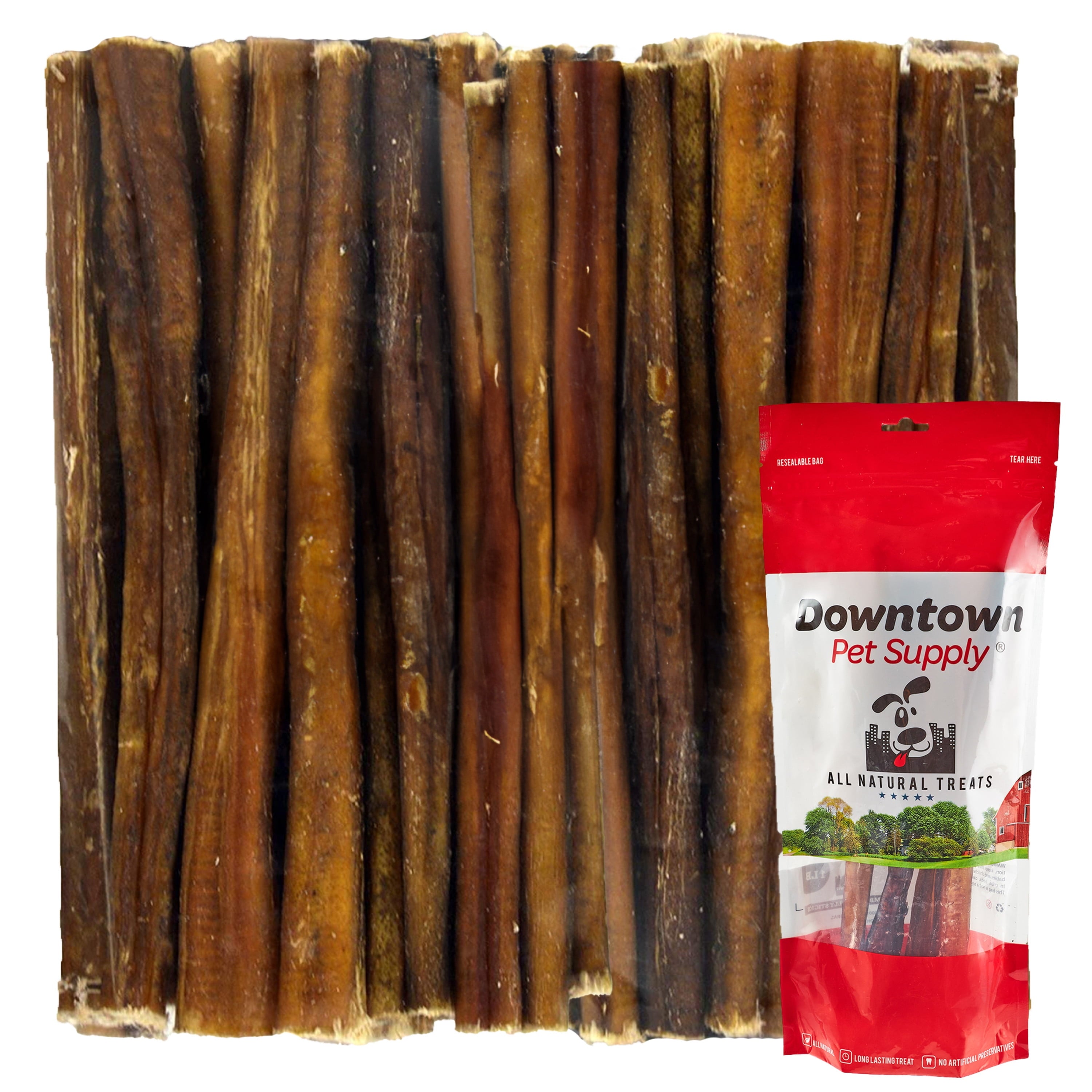 Downtown Pet Supply Bully Sticks for Small Dogs Rawhide Free Dog Chews 12&quot;, 3 Lb