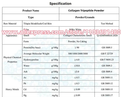 100% Hydrolyzed CTP Collagen Tripeptide Powder, Food/Cosmetic Grade, Reduce Wrinkle, Skin Whitening and Smooth, Free Shipping