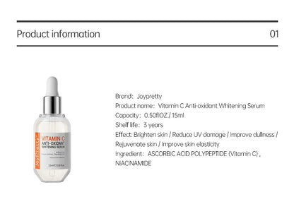 Vitamin C Serum Hyaluronic Acid For Face Collagen Glowing Serum Fade Melanin Whitening Moisturizing Facial Skin Care JoyPretty
